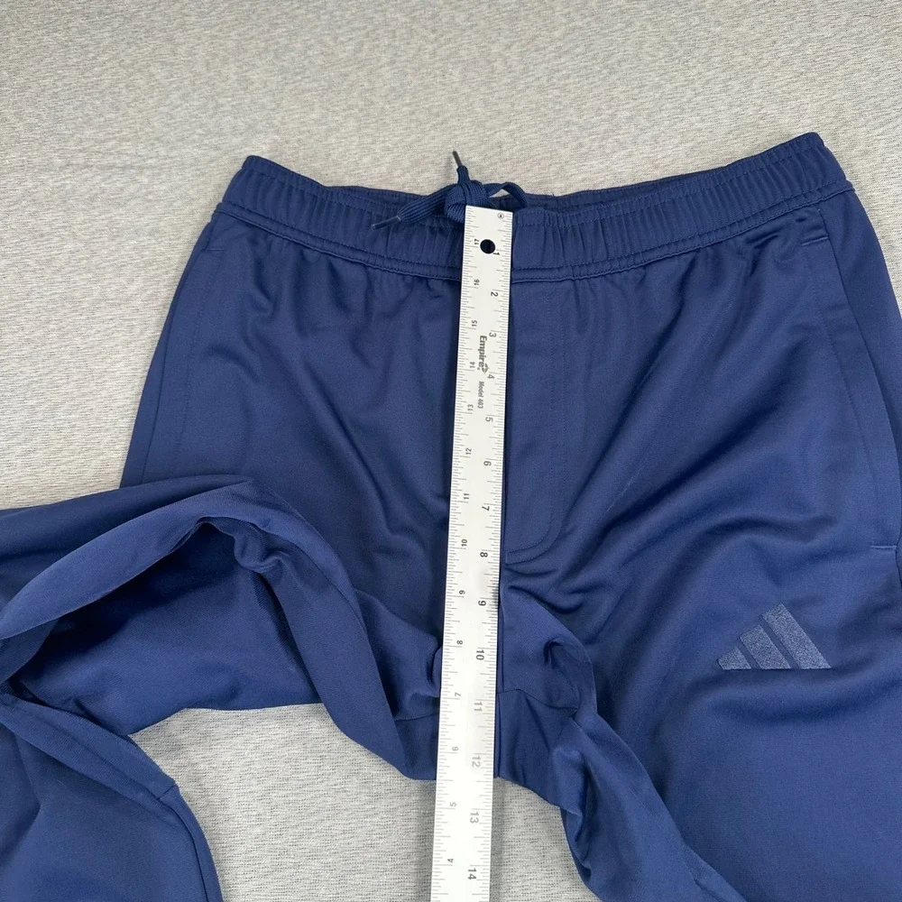 Adidas Track Pants Mens M Navy Blue Tapered Ankle Zip Athletic Training Joggers